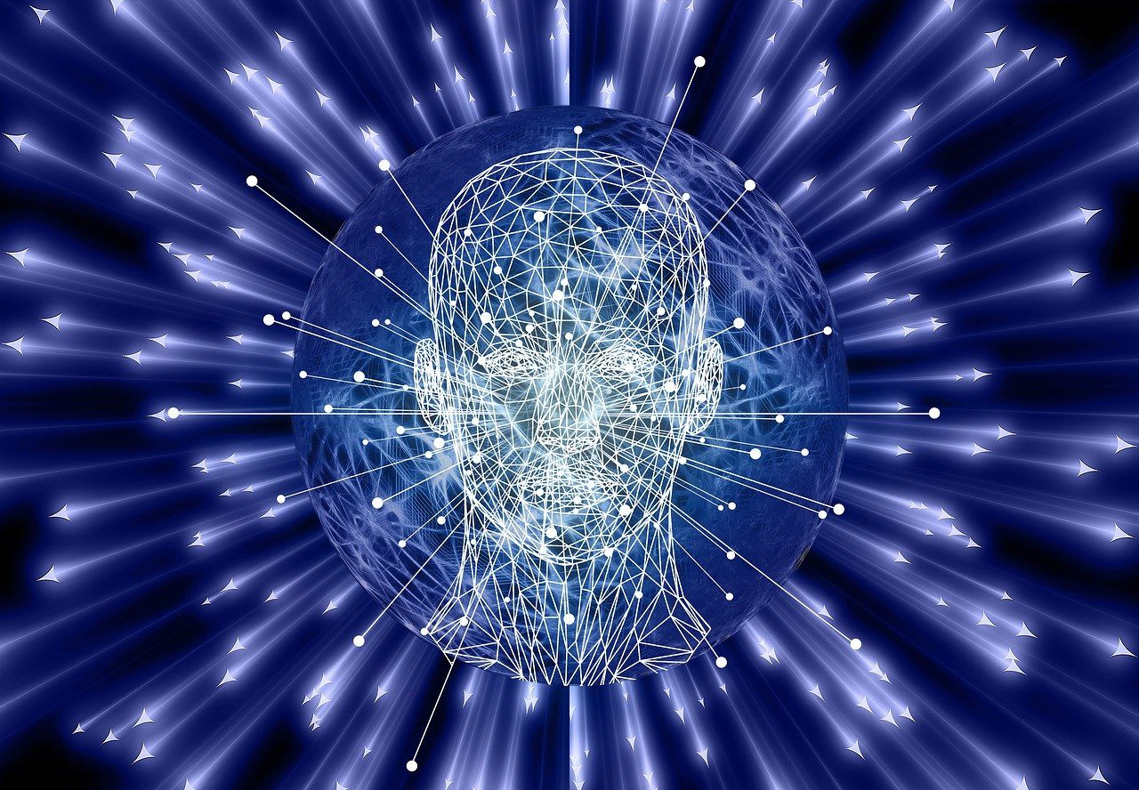 face, human, polygons, network, explosion, brain, artificial, intelligence, arrows, apart, world, space, universe, expansion, brain, brain, brain, brain, brain