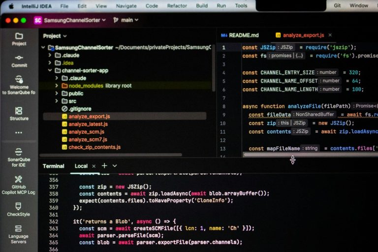 Computer screen displaying lines of code