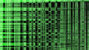 A green and black background with lines