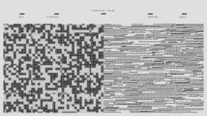 a black and white image of an american flag