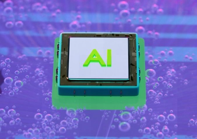 An ai chip on a circuit board.